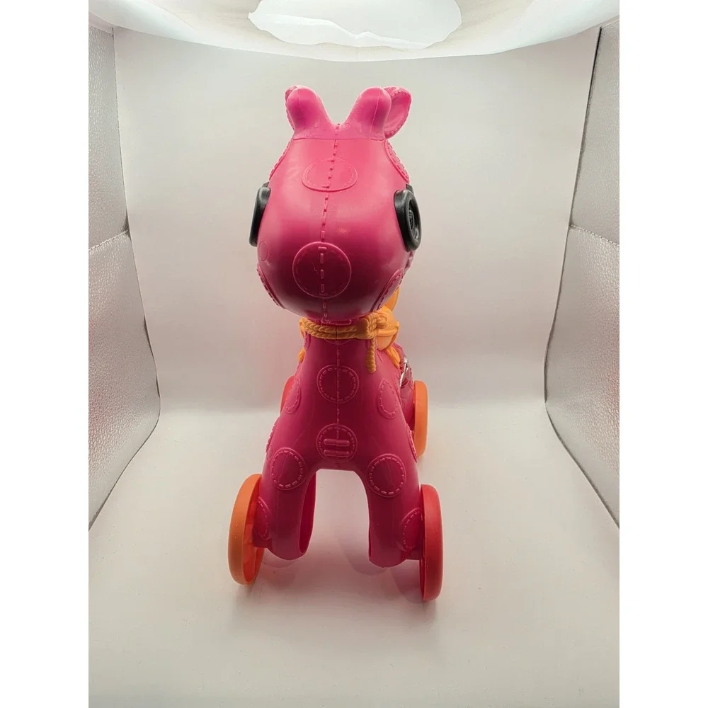 Vintage LALALOOPSY RIDE‎ ON GIRAFFE with Seatbelt Belt RED w/ PINK SEAT